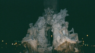 The central fountain of the Piazza is by Bernini. His figures are said to be recoiling in aesthetic horror from the church directly opposite, which was designed by one of Bernini's rivals.