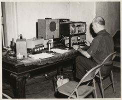 recording engineer at recording of Songs of the University of Virginia, 1947, courtesy Special Collections, UVA