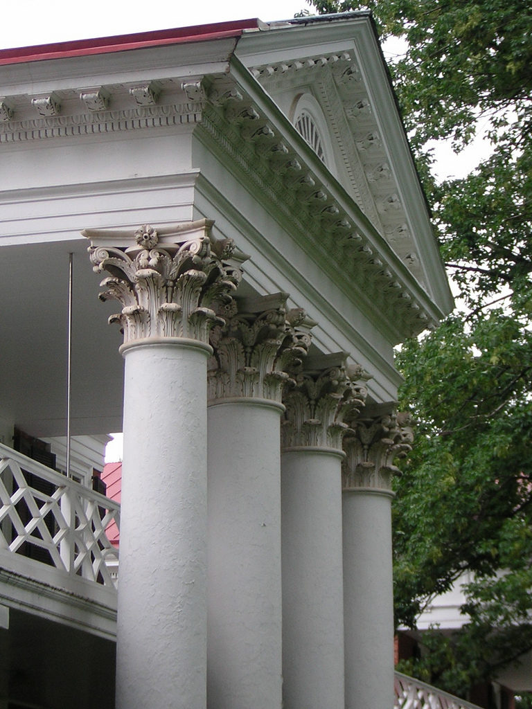 Pavilion III capitals and pediment, June 5, 2004
