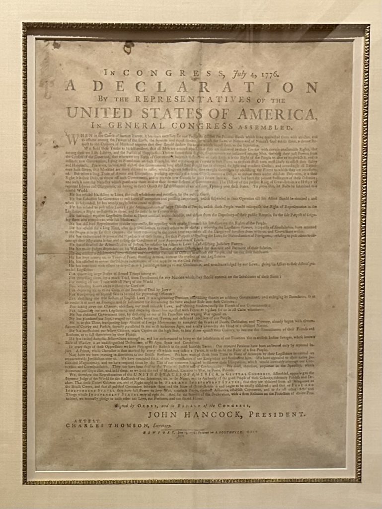 In Congress, July 4, 1776, A Declaration by the Representatives of the United States of America, in General Congress Assembled.